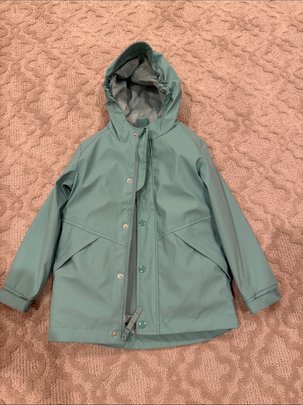Cat & Jack Seafoam Green Kids Hooded Raincoat